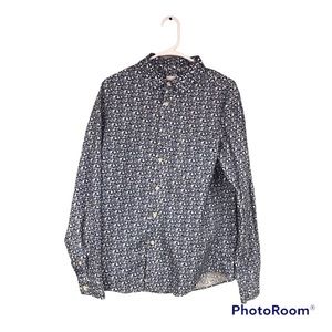 Goodfellow &CO Large Blue Flower Patterned Button Down